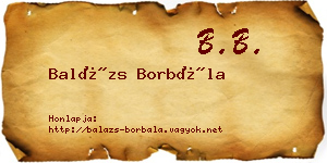Balázs Borbála névjegykártya